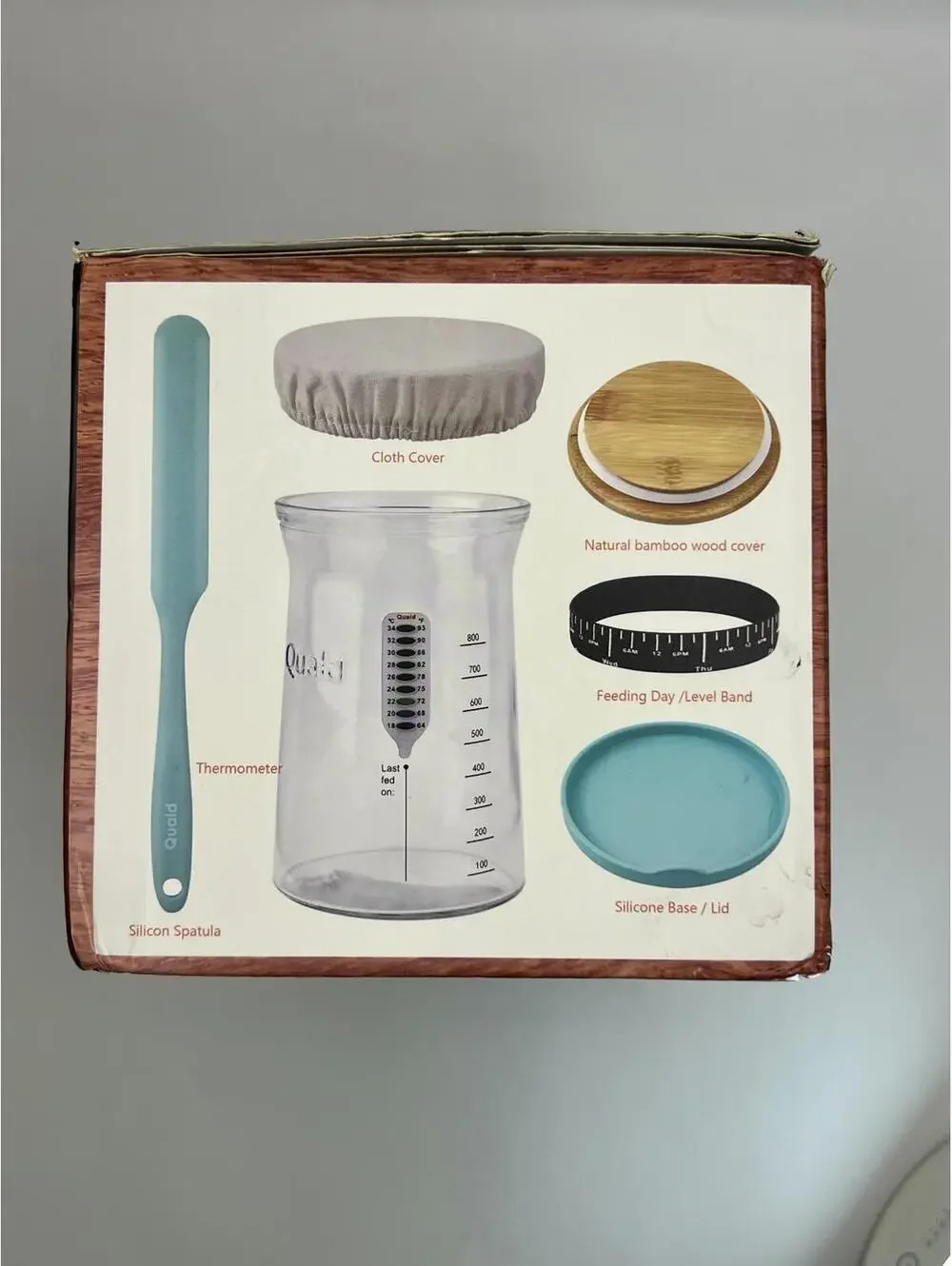 35oz Sourdough Starter Kit with Jar, Thermometer & Lids